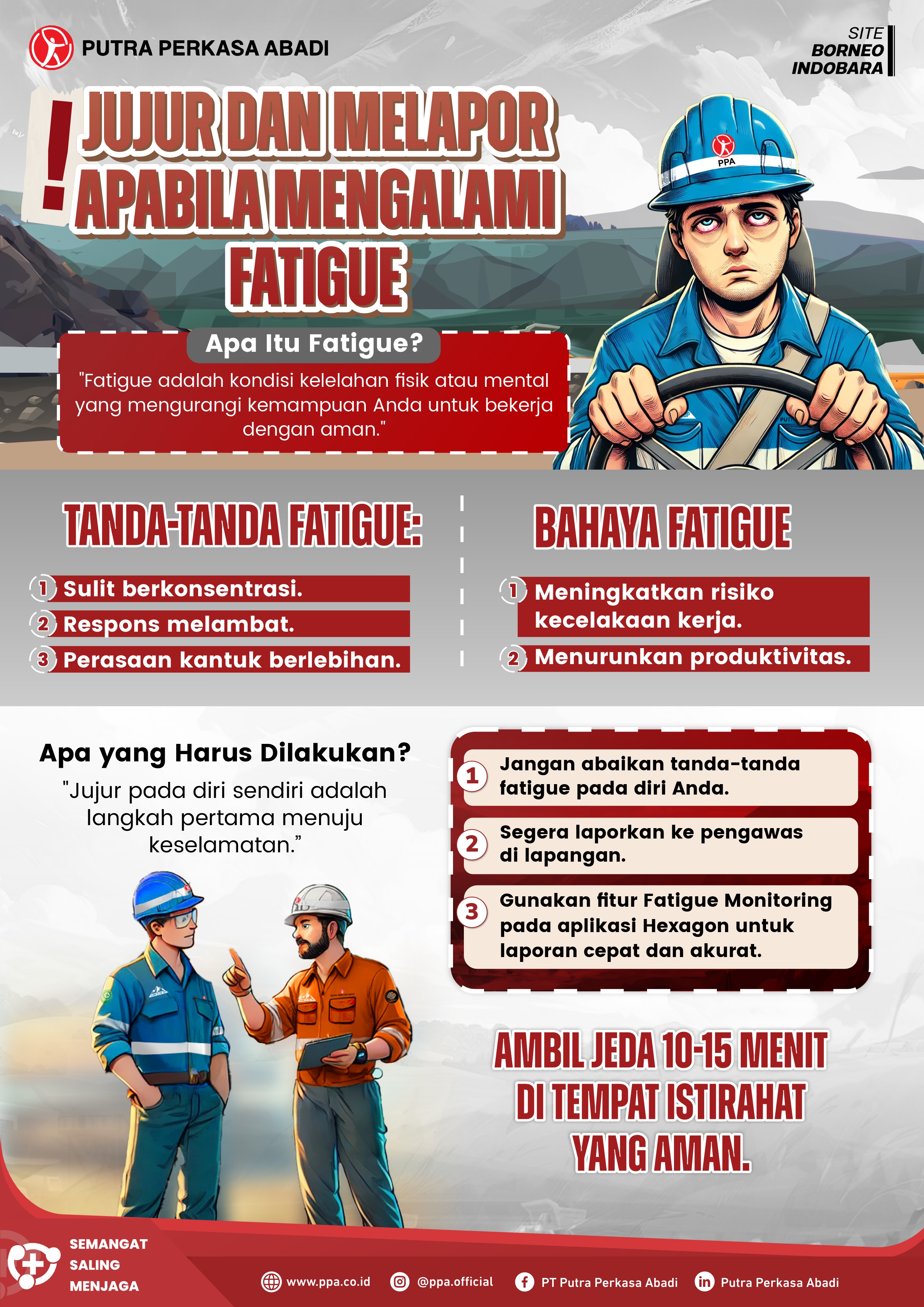 Jujur dan Melapor Apabila Mengalami Fatigue